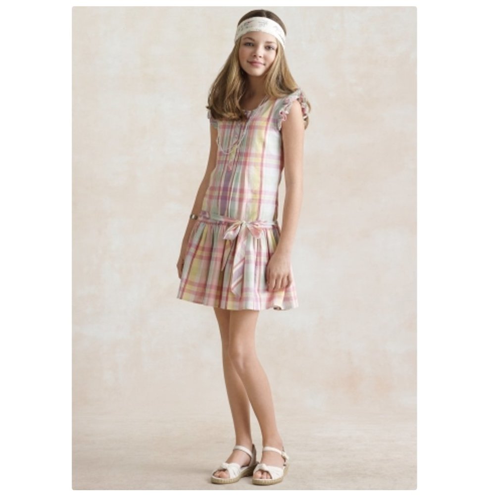 Ralph Lauren Madras-Print Party Dress size 16